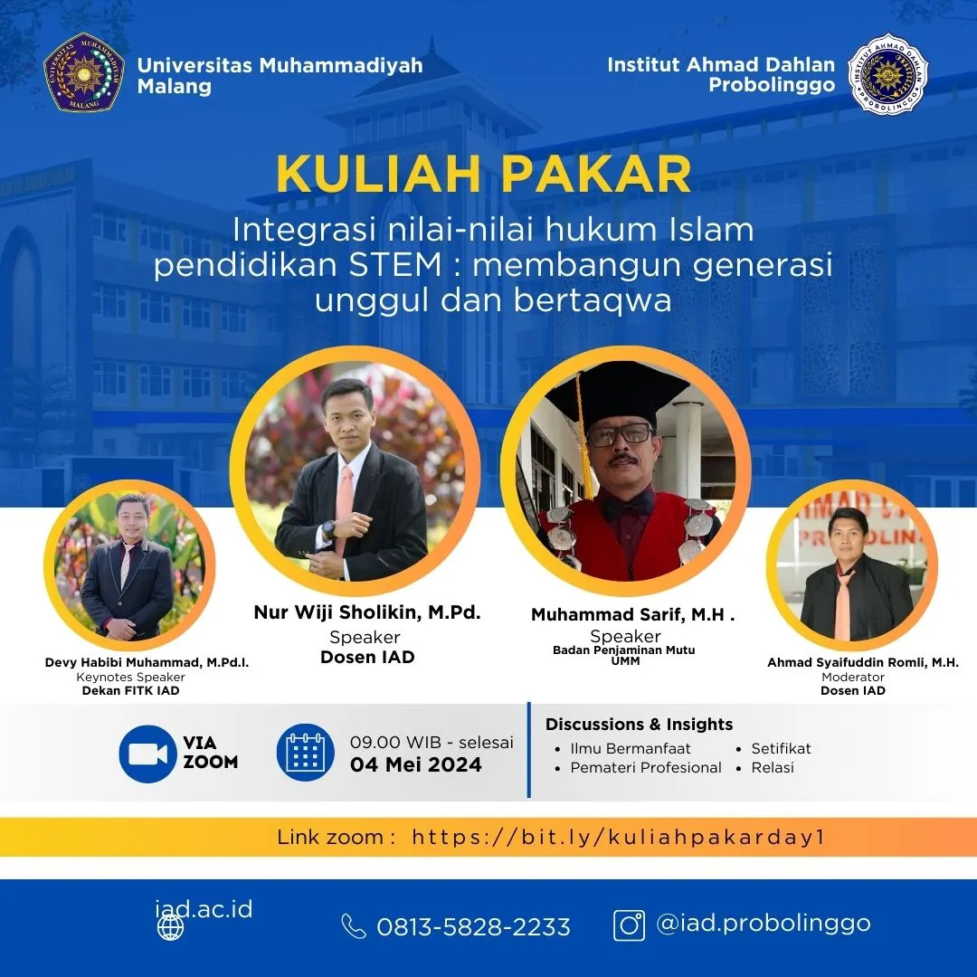 Kuliah Pakar Day 1: Penggabungan Nilai-nilai Hukum Islam dalam Pendidikan STEM